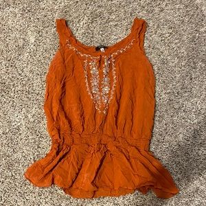 Orange sequin tank top